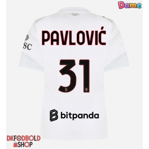 AC Milan Strahinja Pavlovic #31 Udebanetrøje Dame 2026-27 Kort ærmer AC Milan Strahinja Pavlovic #31 Udebanetrøje Dame 2026-27 Kort ærmer